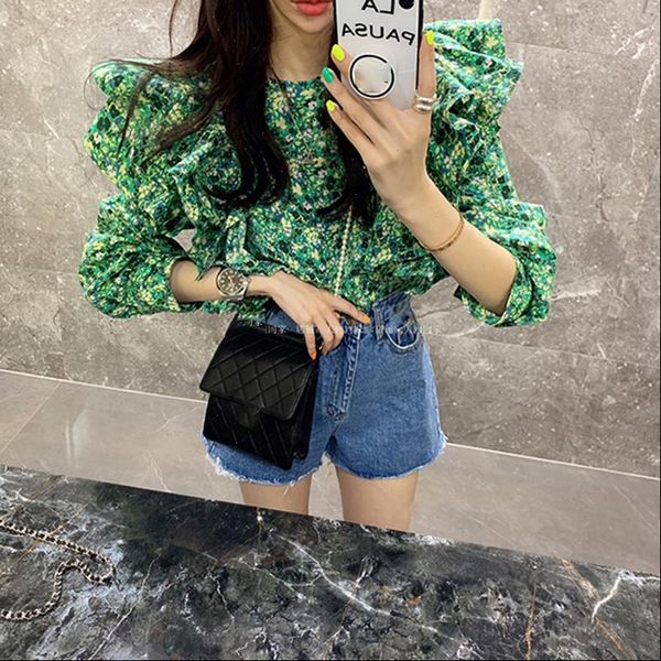 floral print vintage green ruffles womens blouses korean long sleeve autumn shirt elegant cotton harajuku clothing v592, White
floral print vintage green ruffles womens blouses korean long sleeve autumn shirt elegant cotton harajuku clothing v592, White