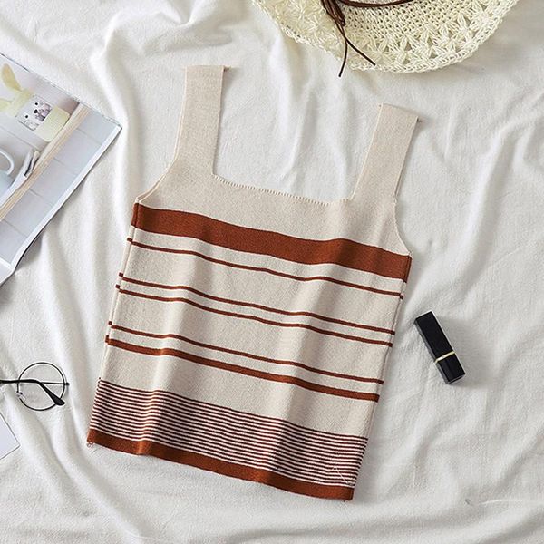 women's tanks & camis summer v-neck mesh gauze fashion striped short camisole, White
women's tanks & camis summer v-neck mesh gauze fashion striped short camisole, White
