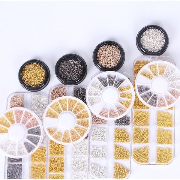 nail art decorations 1 box tiny steel caviar beads mixed size 3d design rose gold silver accessories manicure diy decoration, Silver;gold 
nail art decorations 1 box tiny steel caviar beads mixed size 3d design rose gold silver accessories manicure diy decoration, Silver;gold