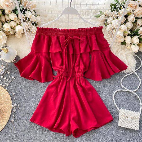 summer beach style boho sweet ruffles solid playsuits slash neck off shoulder short sleeve jumpsuits women women's & rompers, Black;white
summer beach style boho sweet ruffles solid playsuits slash neck off shoulder short sleeve jumpsuits women women's & rompers, Black;white