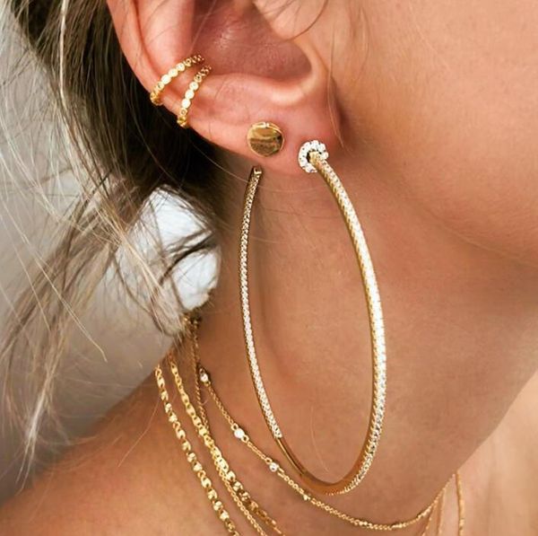 hoop & huggie ins blogger zircon elegant women personality temperament wild exaggeration large circle classic summer holiday earring, Golden;silver
hoop & huggie ins blogger zircon elegant women personality temperament wild exaggeration large circle classic summer holiday earring, Golden;silver