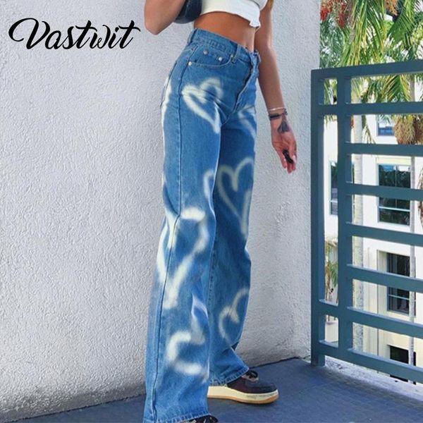 women black/blue/brown loose jeans fashion heart printed high waist vintage y2k harajuku wide leg denim pants streetwear trouser women'
women black/blue/brown loose jeans fashion heart printed high waist vintage y2k harajuku wide leg denim pants streetwear trouser women'