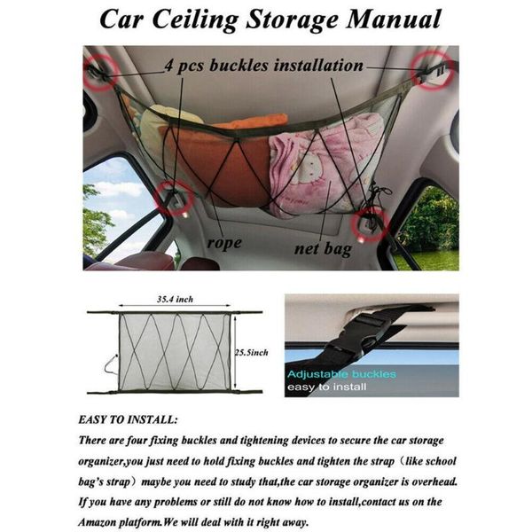 car auto ceiling mesh storage bag adjustable elastic cargo 34.4*25.5in organizer polyester net b0o1
car auto ceiling mesh storage bag adjustable elastic cargo 34.4*25.5in organizer polyester net b0o1