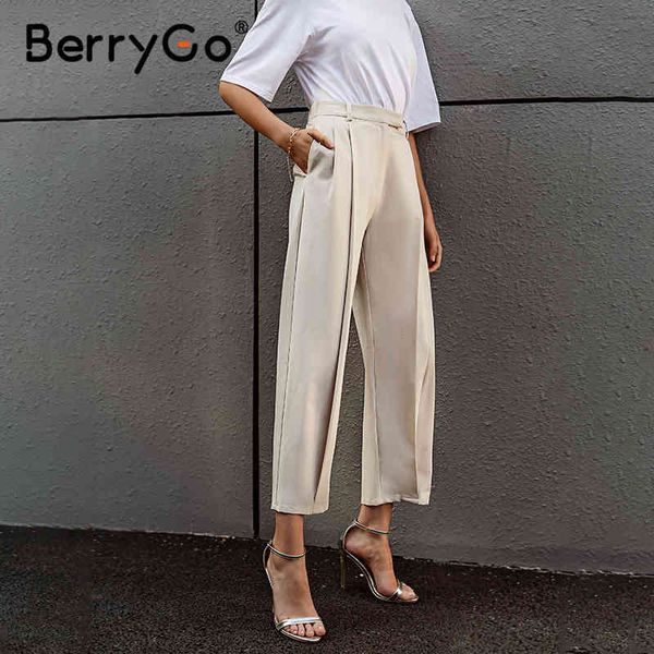 berrygo drape loose straight capris pants high waist slim office female trousers leisure casual apricot summer women 210513, Black;white
berrygo drape loose straight capris pants high waist slim office female trousers leisure casual apricot summer women 210513, Black;white