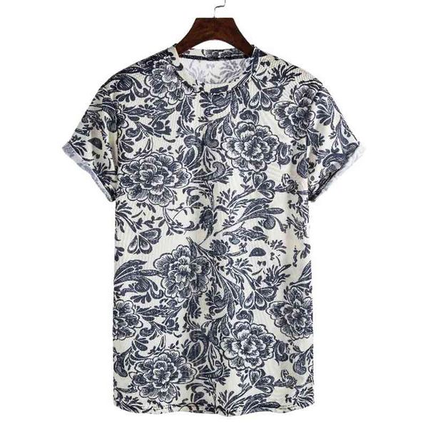2020 floral print family characteristics short sleeve shirt style men's t-shirt men's wear, White;black 
2020 floral print family characteristics short sleeve shirt style men's t-shirt men's wear, White;black