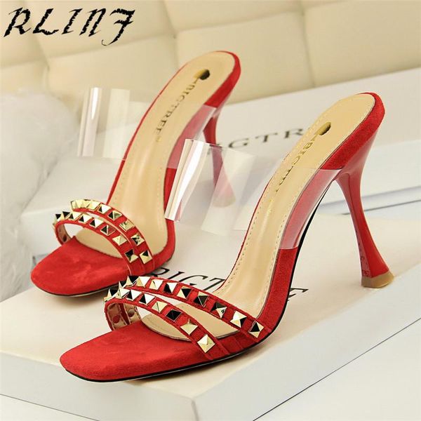 slippers rlinf banquet female sandals super high heel metal rivet, Black
slippers rlinf banquet female sandals super high heel metal rivet, Black