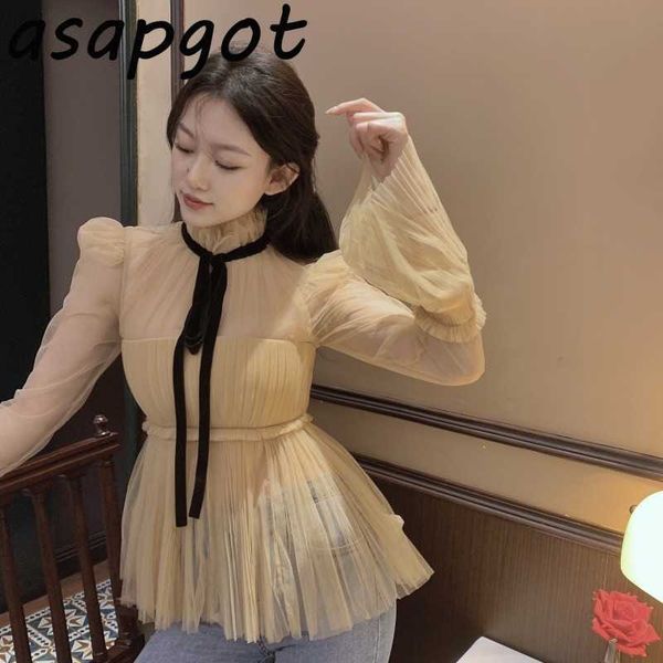 shirts & blouses women's clothing sweet retro chic girls ruffles mesh chiffon flare sleeve blouse fashion full temperament 210610, White
shirts & blouses women's clothing sweet retro chic girls ruffles mesh chiffon flare sleeve blouse fashion full temperament 210610, White