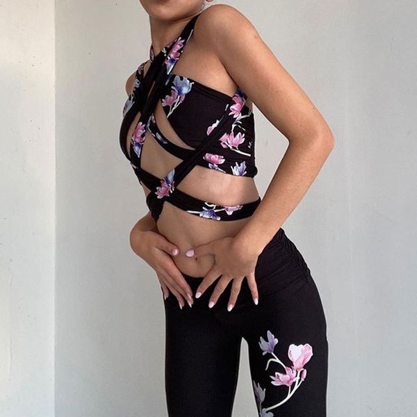 women's leggings leopard print fashion two piece women sets club outfits cross hollow out crop pants suits summer matchin, Black
women's leggings leopard print fashion two piece women sets club outfits cross hollow out crop pants suits summer matchin, Black