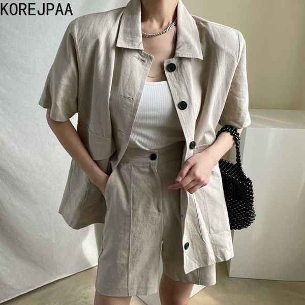korejpaa women set summer korean chic ladies retro lapel single-breasted cargo jacket high-waist straight-leg casual shorts 210526, White
korejpaa women set summer korean chic ladies retro lapel single-breasted cargo jacket high-waist straight-leg casual shorts 210526, White