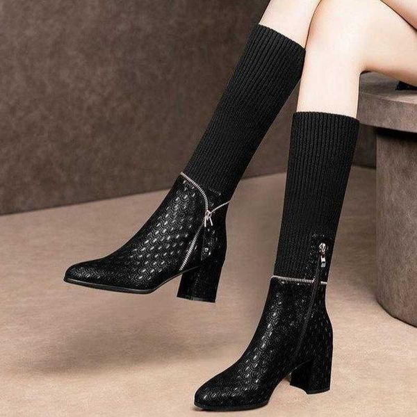 boots 2021 stretch fabric women high boots,pointed toe plush winter shoes,block heel,short botas,british style,black,drop
boots 2021 stretch fabric women high boots,pointed toe plush winter shoes,block heel,short botas,british style,black,drop