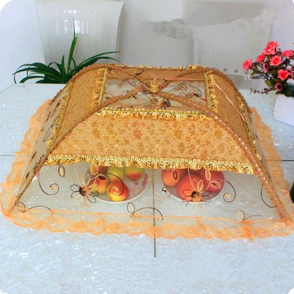 1pcs folding the cover table dust bowl fruit prevent dustproof umbrella cloth