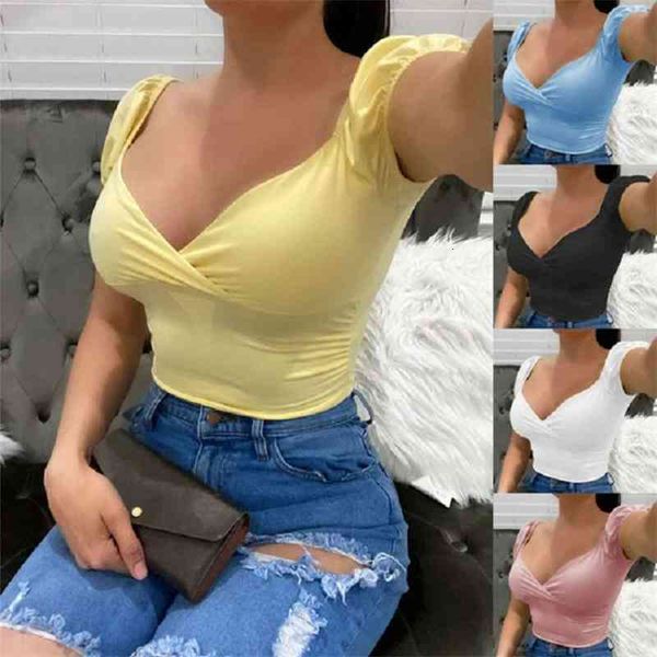 women's t-shirt 2021 solid color deep v-neck knitted short sleeve hollow out slim h0p4, White
women's t-shirt 2021 solid color deep v-neck knitted short sleeve hollow out slim h0p4, White