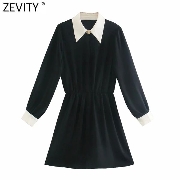 zevity women fashion white collar patchwork black mini dress office ladies long sleeve buttons chic business vestido ds4732 210419, Black;gray
zevity women fashion white collar patchwork black mini dress office ladies long sleeve buttons chic business vestido ds4732 210419, Black;gray