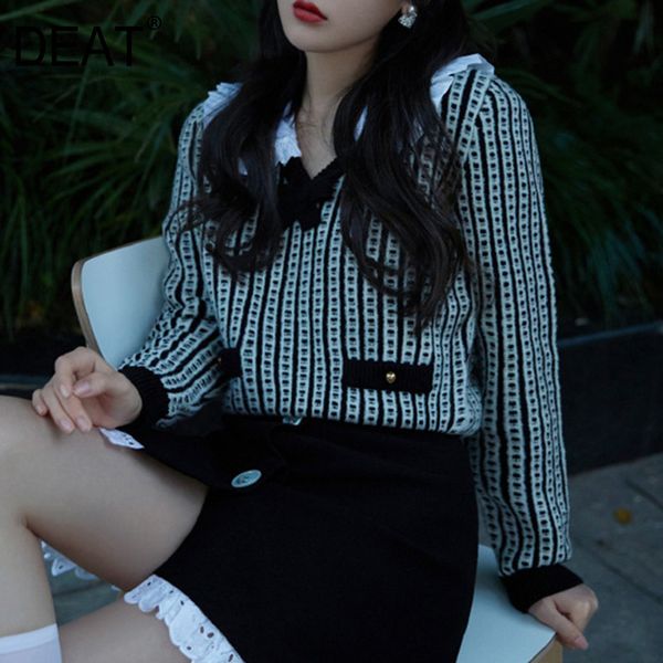 women grey contrast color vintage plaid kintted t-shirt ruffled neck long sleeve fashion tide spring autumn 210421, White
women grey contrast color vintage plaid kintted t-shirt ruffled neck long sleeve fashion tide spring autumn 210421, White