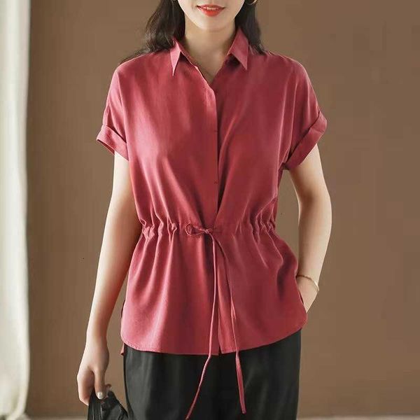 women's blouses & shirts arrival summer korean style women short sleeve turn-down collar blouse covered button slim drawstr h7ex, White
women's blouses & shirts arrival summer korean style women short sleeve turn-down collar blouse covered button slim drawstr h7ex, White