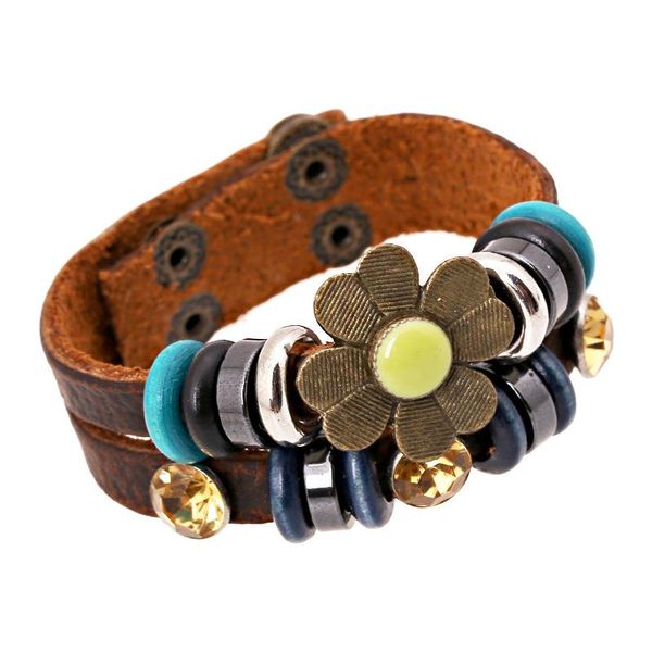 tennis beautiful zinc alloy flower and beads genuine leather bracelets vintage handmade brown bangle women jewelry accessories, Golden;silver
tennis beautiful zinc alloy flower and beads genuine leather bracelets vintage handmade brown bangle women jewelry accessories, Golden;silver