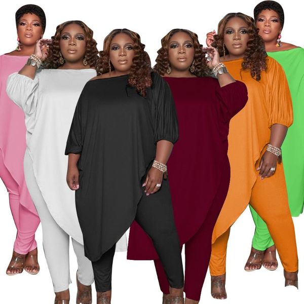 women's two piece pants shzq casual sets women pure color plus size l-5xl slash neck loose t-shirts + skinny sport autumn lady's o, White
women's two piece pants shzq casual sets women pure color plus size l-5xl slash neck loose t-shirts + skinny sport autumn lady's o, White