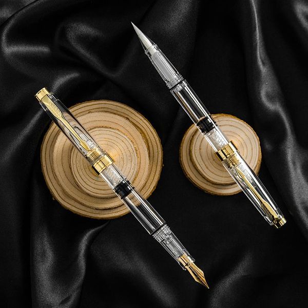 fountain pens luxury minimalist style piston type transparent pen soft brush student calligraphy writing stationery
fountain pens luxury minimalist style piston type transparent pen soft brush student calligraphy writing stationery