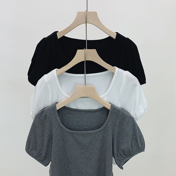 T-shirt Square neck bubble top sleeve T-shirt female 2021 summer new Korean elastic thread cotton short n032, White
T-shirt Square neck bubble top sleeve T-shirt female 2021 summer new Korean elastic thread cotton short n032, White