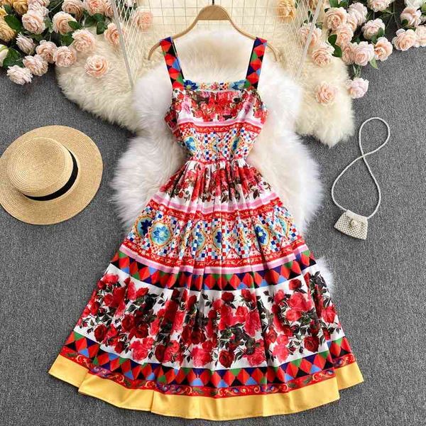 banulin runway designer dress summer women luxury rose floral print spaghetti strap midi dresses party vestidos robe femme 210603, Black;gray
banulin runway designer dress summer women luxury rose floral print spaghetti strap midi dresses party vestidos robe femme 210603, Black;gray