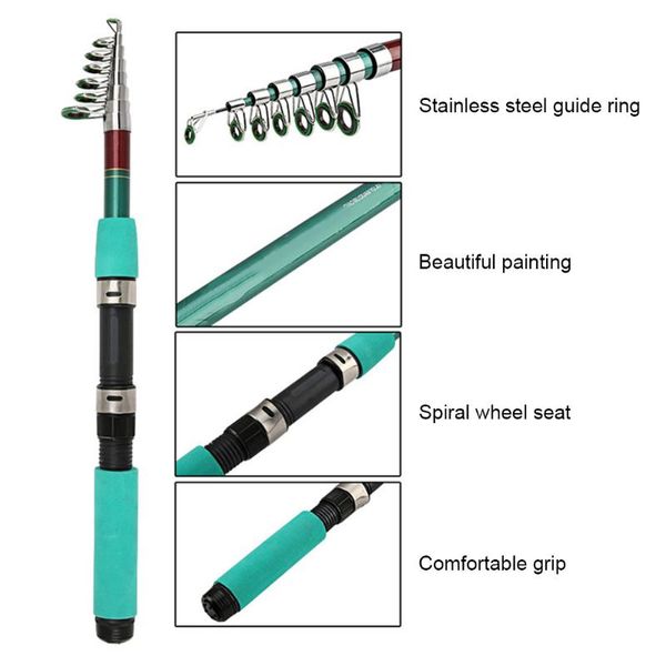 super short frp fishing rod 1.8/2.1/2.4/2.7/3.0/32.3/3.6m portable shrinkable sectiontelescopic ultralight hard pole boat rods
super short frp fishing rod 1.8/2.1/2.4/2.7/3.0/32.3/3.6m portable shrinkable sectiontelescopic ultralight hard pole boat rods
