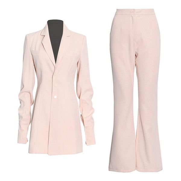 women's two piece pants blazer flare set formal suits office ladies pantsuit pink business highwaist fahion ct015, White
women's two piece pants blazer flare set formal suits office ladies pantsuit pink business highwaist fahion ct015, White