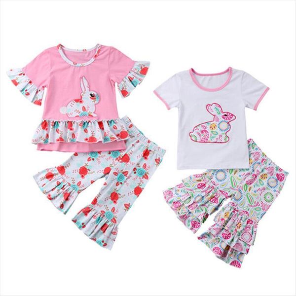 2pcs set toddler kids baby girl easter short sleeve bunny t shirt ruffles flared pant trouser outfits girls clothes, White
2pcs set toddler kids baby girl easter short sleeve bunny t shirt ruffles flared pant trouser outfits girls clothes, White