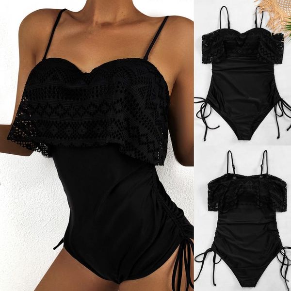 women's swimwear 2021 solid bikinis women swimsuit high waist bathing suit lace ruffles push up bikini set vintage beachwear biquini, White;black
women's swimwear 2021 solid bikinis women swimsuit high waist bathing suit lace ruffles push up bikini set vintage beachwear biquini, White;black