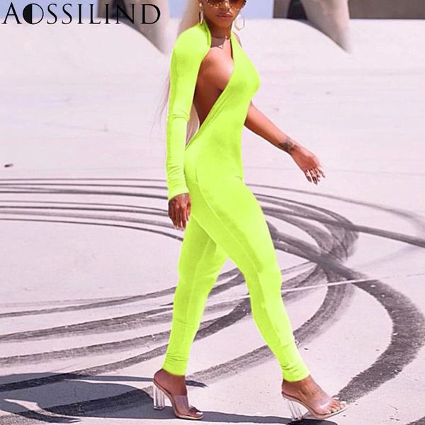 women's jumpsuits & rompers aossilind fluorescent green one shoulder bodycon jumpsuit women autumn long sleeve backless skinny party cl, Black;white
women's jumpsuits & rompers aossilind fluorescent green one shoulder bodycon jumpsuit women autumn long sleeve backless skinny party cl, Black;white