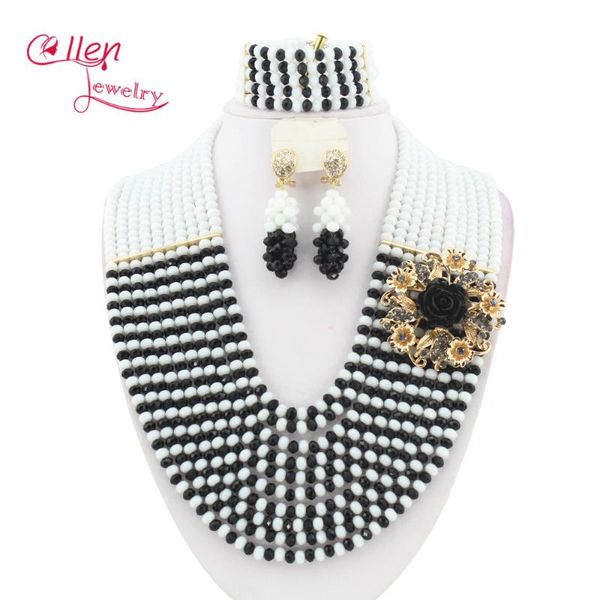 earrings & necklace african nigerian wedding beads crystal jewelry set women beaded w5812, Silver
earrings & necklace african nigerian wedding beads crystal jewelry set women beaded w5812, Silver