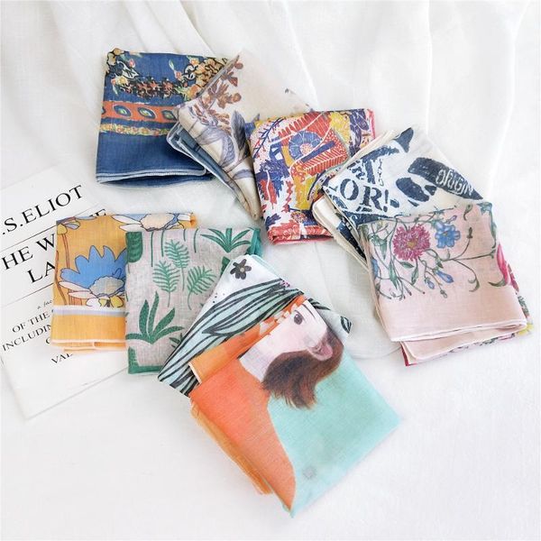scarves 58 cotton linen small square scarf women's fresh korean decorative with, Blue;gray
scarves 58 cotton linen small square scarf women's fresh korean decorative with, Blue;gray