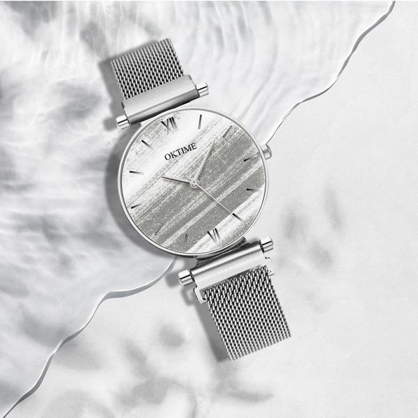 women watch colorful gradient dial quartz with alloy mesh strap casual for girls a66 wristwatches, Slivery;brown
women watch colorful gradient dial quartz with alloy mesh strap casual for girls a66 wristwatches, Slivery;brown