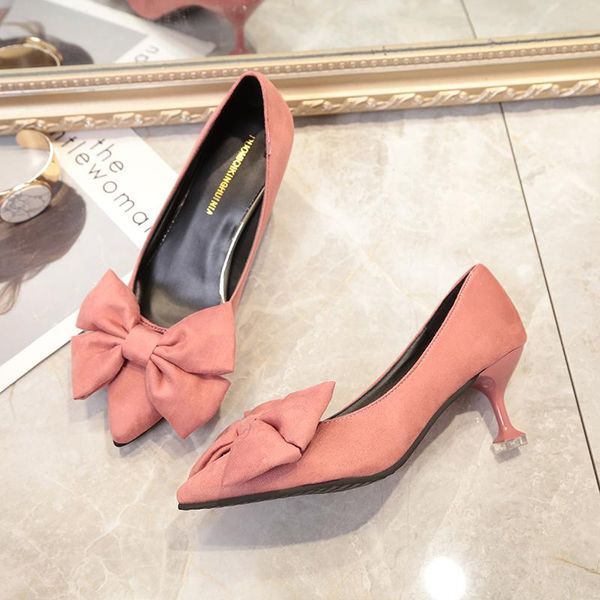 dress shoes 2021 spring cat with bow elegant style fine suede wild pointed high-heeled children, Black
dress shoes 2021 spring cat with bow elegant style fine suede wild pointed high-heeled children, Black
