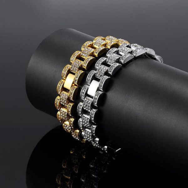 link, chain gold silver miami cuban link bracelet hip hop bling iced out full crystal pave men's t for men jewelry, Black
link, chain gold silver miami cuban link bracelet hip hop bling iced out full crystal pave men's t for men jewelry, Black
