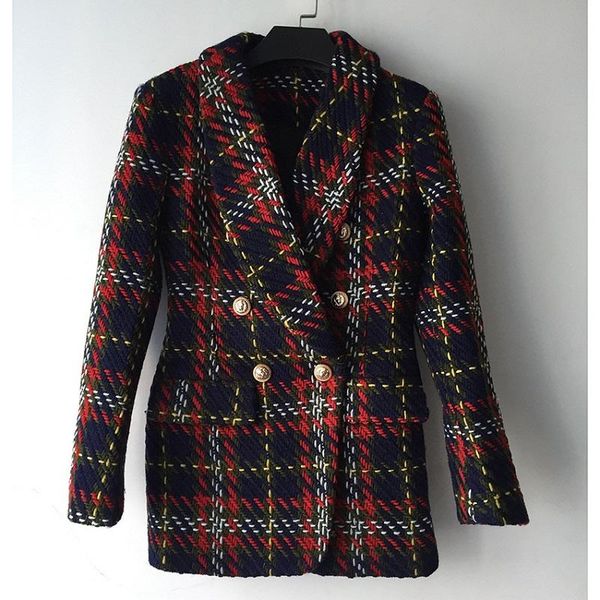 women's suits & blazers 2021 winter women plaid tweed blazer runway designer double breasted button lady formal jacket coat clo, White;black
women's suits & blazers 2021 winter women plaid tweed blazer runway designer double breasted button lady formal jacket coat clo, White;black