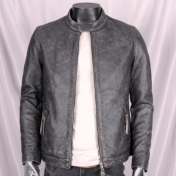 men's leather & faux 2021 vintage yellow genuine jacket men motorcycle style plus size 5xl real natural cowhide autumn slim fit biker&#, Black
men's leather & faux 2021 vintage yellow genuine jacket men motorcycle style plus size 5xl real natural cowhide autumn slim fit biker&#, Black