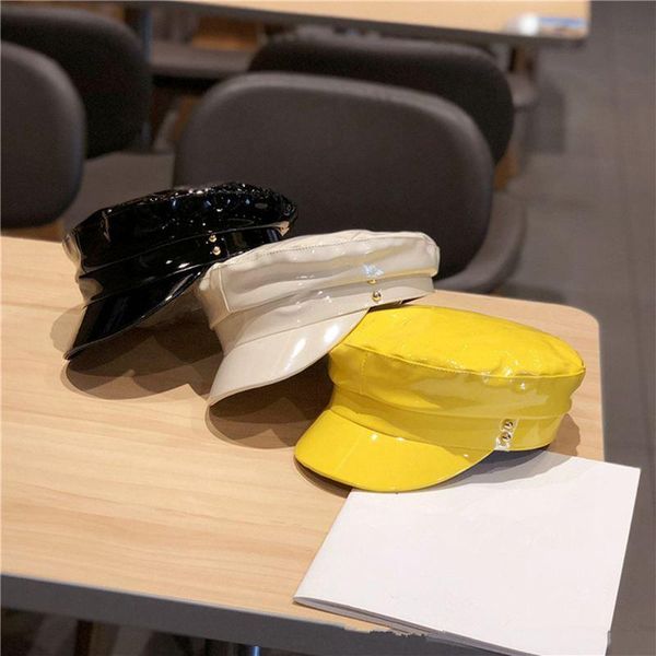 berets women flat ed bright pu leather beanie autumn winter black yellow military hat beret fashion classic retro cap, Blue;gray
berets women flat ed bright pu leather beanie autumn winter black yellow military hat beret fashion classic retro cap, Blue;gray