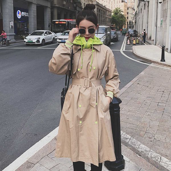 solid windbreaker long autumn and winter patchwork casual khaki fashion jacket coats women 210615, Tan;black
solid windbreaker long autumn and winter patchwork casual khaki fashion jacket coats women 210615, Tan;black