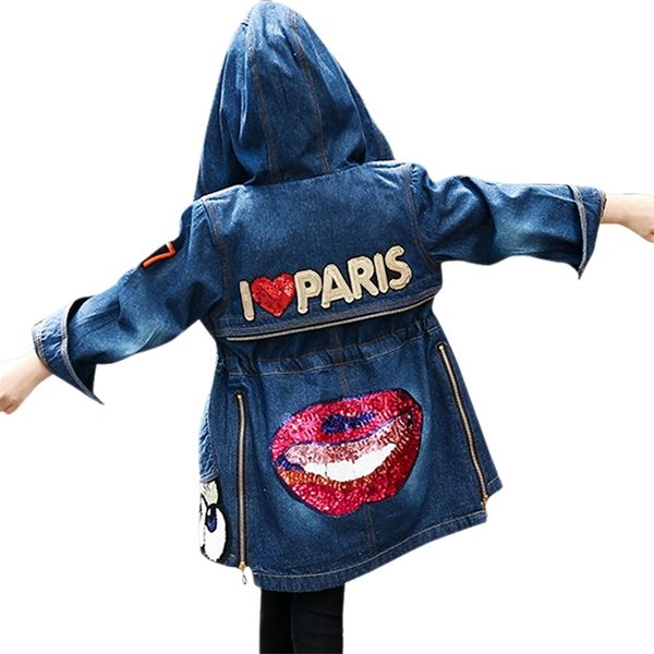 girls denim long jacket teenage children with hooded spring autumn big eye sequins outerwear 6 8 10 12 14 210528, Blue;gray
girls denim long jacket teenage children with hooded spring autumn big eye sequins outerwear 6 8 10 12 14 210528, Blue;gray