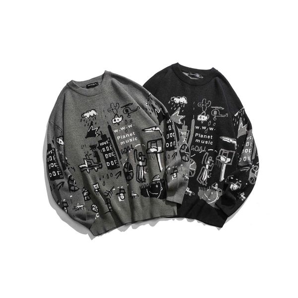 boutique sweater jian ai men's fashion brand cartoon printed all cotton versatile bottom coat, White;black
boutique sweater jian ai men's fashion brand cartoon printed all cotton versatile bottom coat, White;black