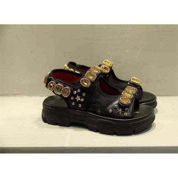 2022 designer slippers designer luxury diamond glitter women leather and mesh sandals with crystal platform shoes woman, Black
2022 designer slippers designer luxury diamond glitter women leather and mesh sandals with crystal platform shoes woman, Black