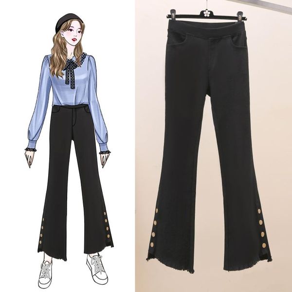 autumn and winter warm fleece large size single-breasted slit irregular slim black flared pants women's trousers & capris, Black;white
autumn and winter warm fleece large size single-breasted slit irregular slim black flared pants women's trousers & capris, Black;white