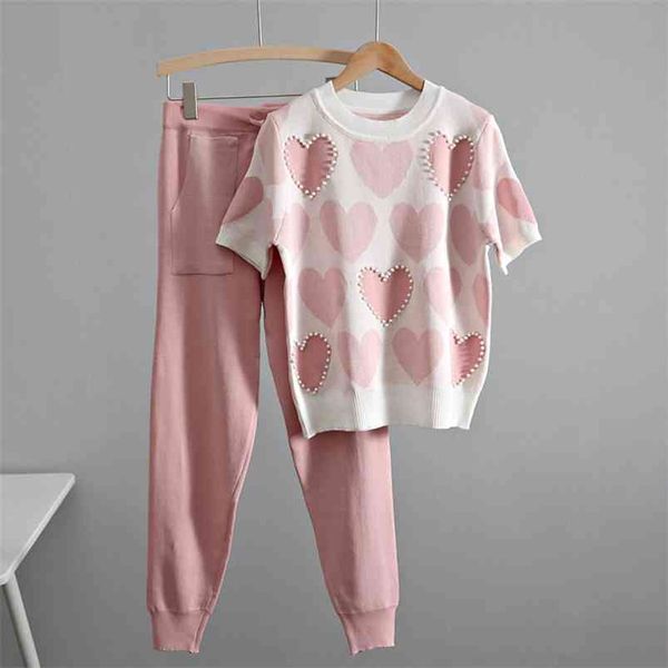 gigogou 2 piece set knitted tracksuits embroidery heart o neck short sleeve women t shirt + knitted harem pencil pants 210721, White
gigogou 2 piece set knitted tracksuits embroidery heart o neck short sleeve women t shirt + knitted harem pencil pants 210721, White