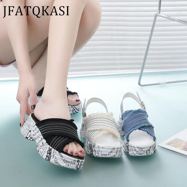 dress shoes women sandals summer platform heighten casual fashion thick bottom hollow out denim vamp female 2021 style, Black
dress shoes women sandals summer platform heighten casual fashion thick bottom hollow out denim vamp female 2021 style, Black