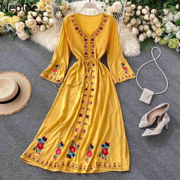neploe embroidery dress women indie folk v neck flare sleeve dresses fashion lace up slim waist mid calf vacation vestidos 1d268 210423, Black;gray
neploe embroidery dress women indie folk v neck flare sleeve dresses fashion lace up slim waist mid calf vacation vestidos 1d268 210423, Black;gray