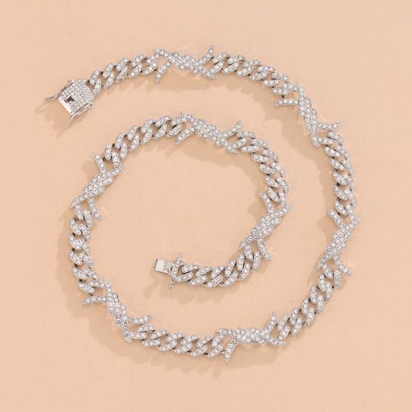 chains design hip hop iced out cuban necklaces 14mm full paved rhinestone link chokers men women rapper miami charm jewelry, Silver
chains design hip hop iced out cuban necklaces 14mm full paved rhinestone link chokers men women rapper miami charm jewelry, Silver
