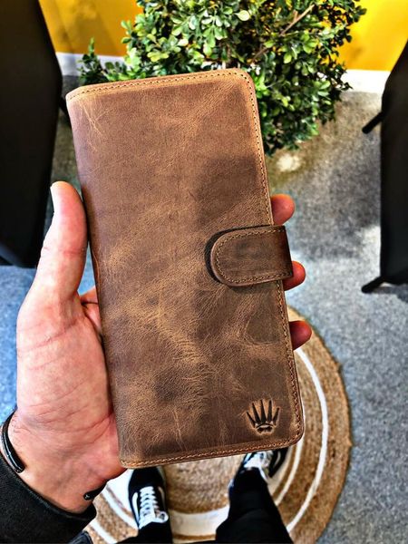 wallets belt crazy phone wallet, genuine leather, handmade, Red;black