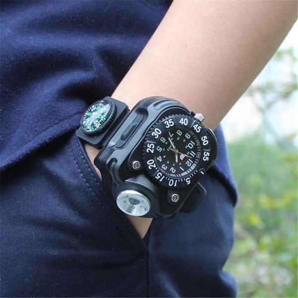 outdoors multi-function wrist compass light with watch rechargeable variable output led outdoor safety self-help gadgets
outdoors multi-function wrist compass light with watch rechargeable variable output led outdoor safety self-help gadgets
