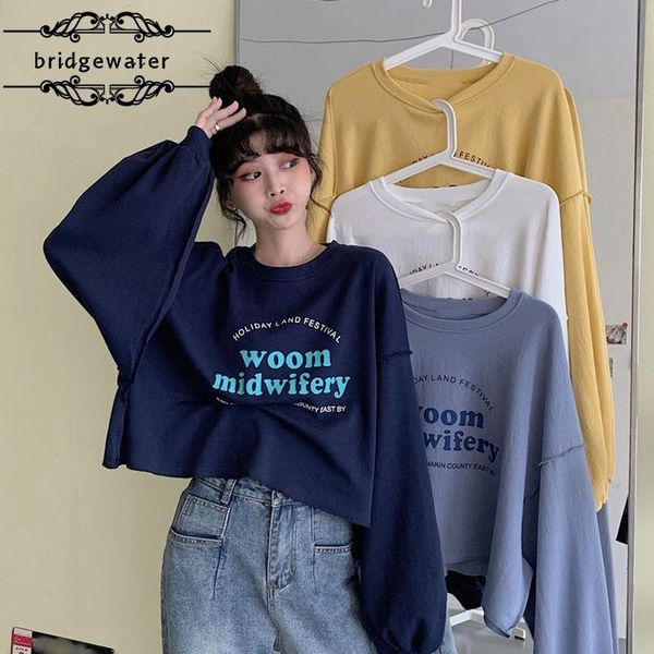 women's hoodies & sweatshirts bridgewater hoodless spring autumn high-waist navel crop short round neck long sleeve thin all-match loos, Black
women's hoodies & sweatshirts bridgewater hoodless spring autumn high-waist navel crop short round neck long sleeve thin all-match loos, Black