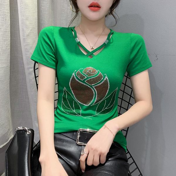 women's t-shirt rhinestone t shirt women cotton elastic basic t-shirts female casual short sleeve, White
women's t-shirt rhinestone t shirt women cotton elastic basic t-shirts female casual short sleeve, White